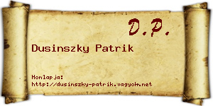 Dusinszky Patrik névjegykártya